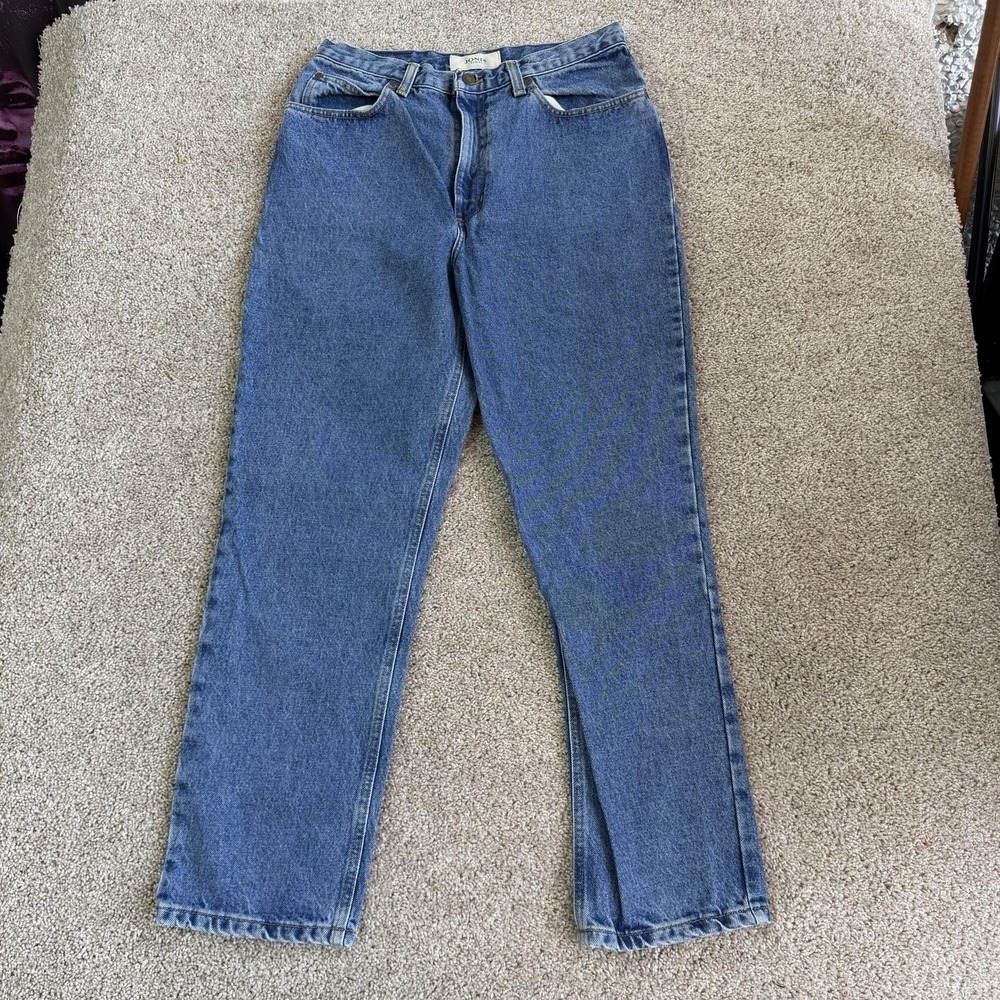 Jones Sport Straight Jeans Womens 12 Medium Wash Blue High Rise Regular Denim - Picture 2 of 12